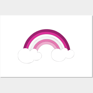 Pink rainbow Posters and Art